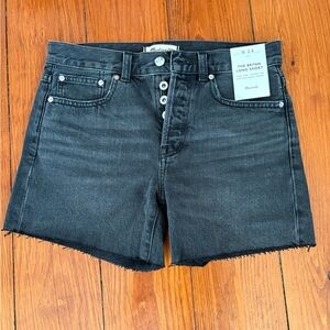 NWT Madewell Brynn Long Denim Short in Levin Wash (Black)